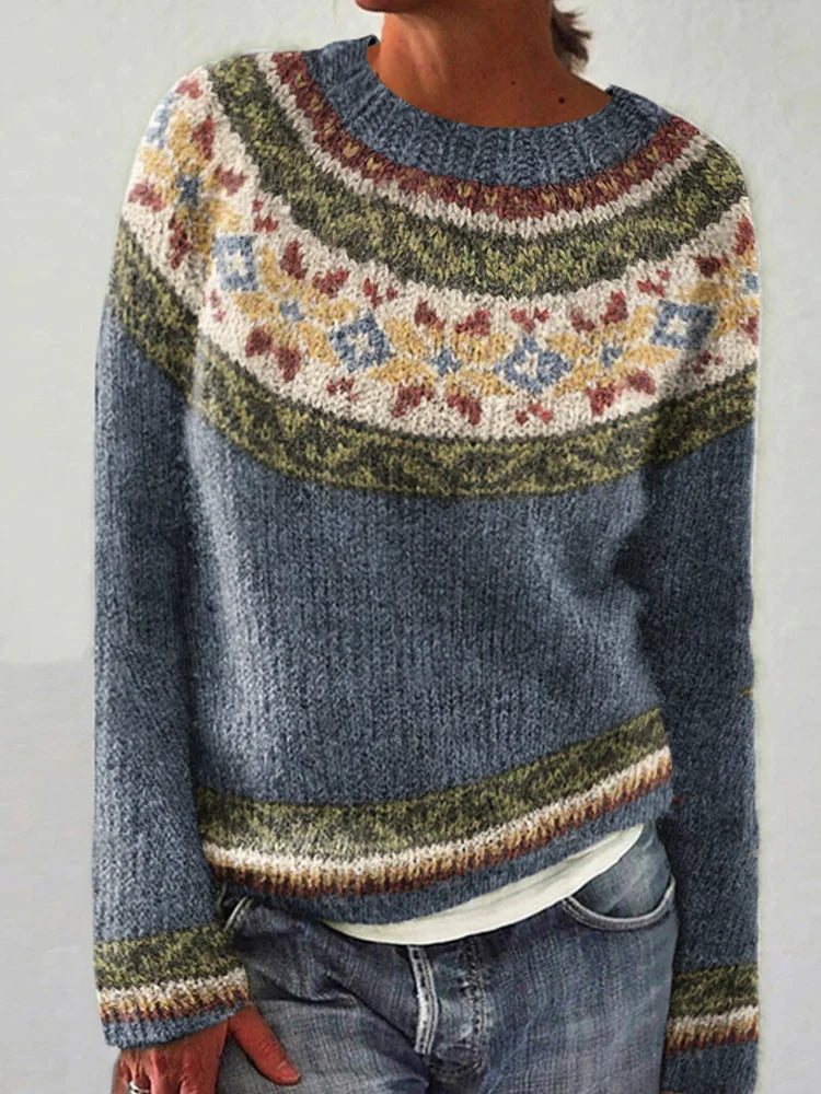Melinda Retro Color Block Sweater