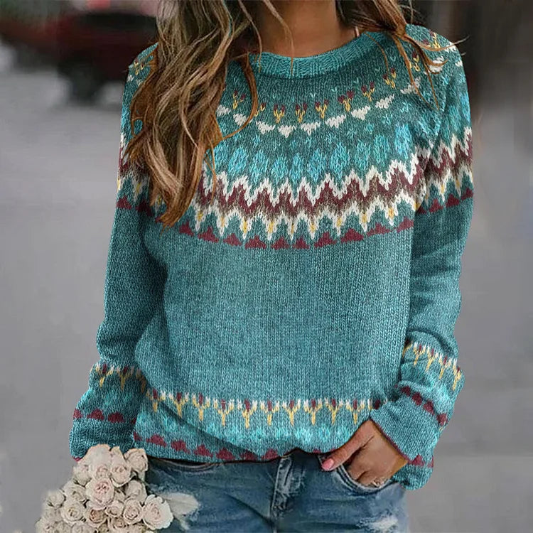 Regina Retro Wave Pattern Sweater