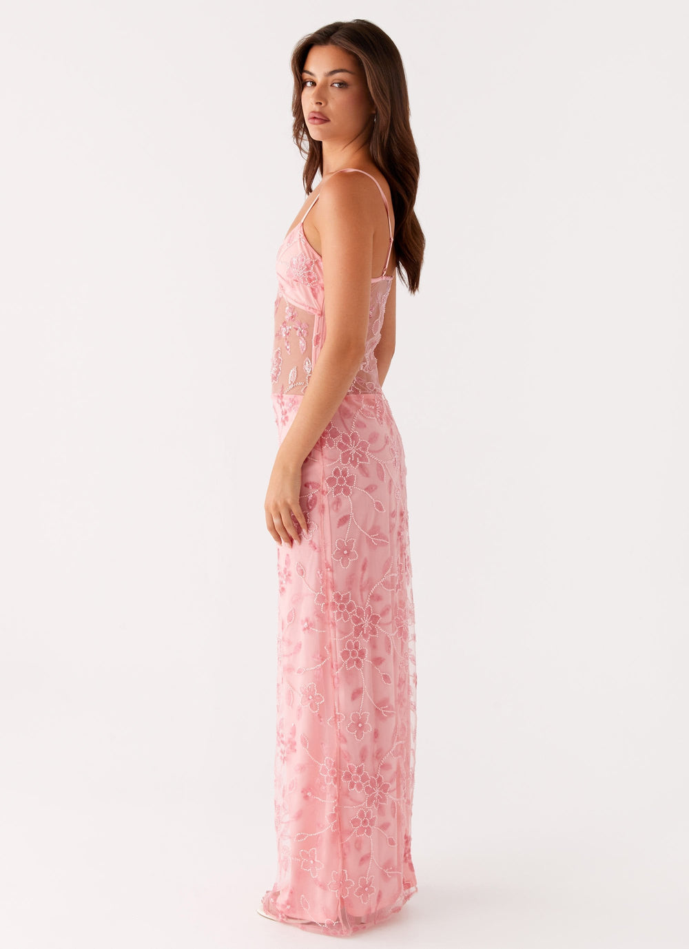 Laura | Sheer Floral Maxi Dress