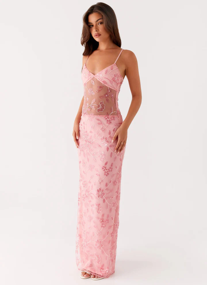 Lila Floral Maxi Dress