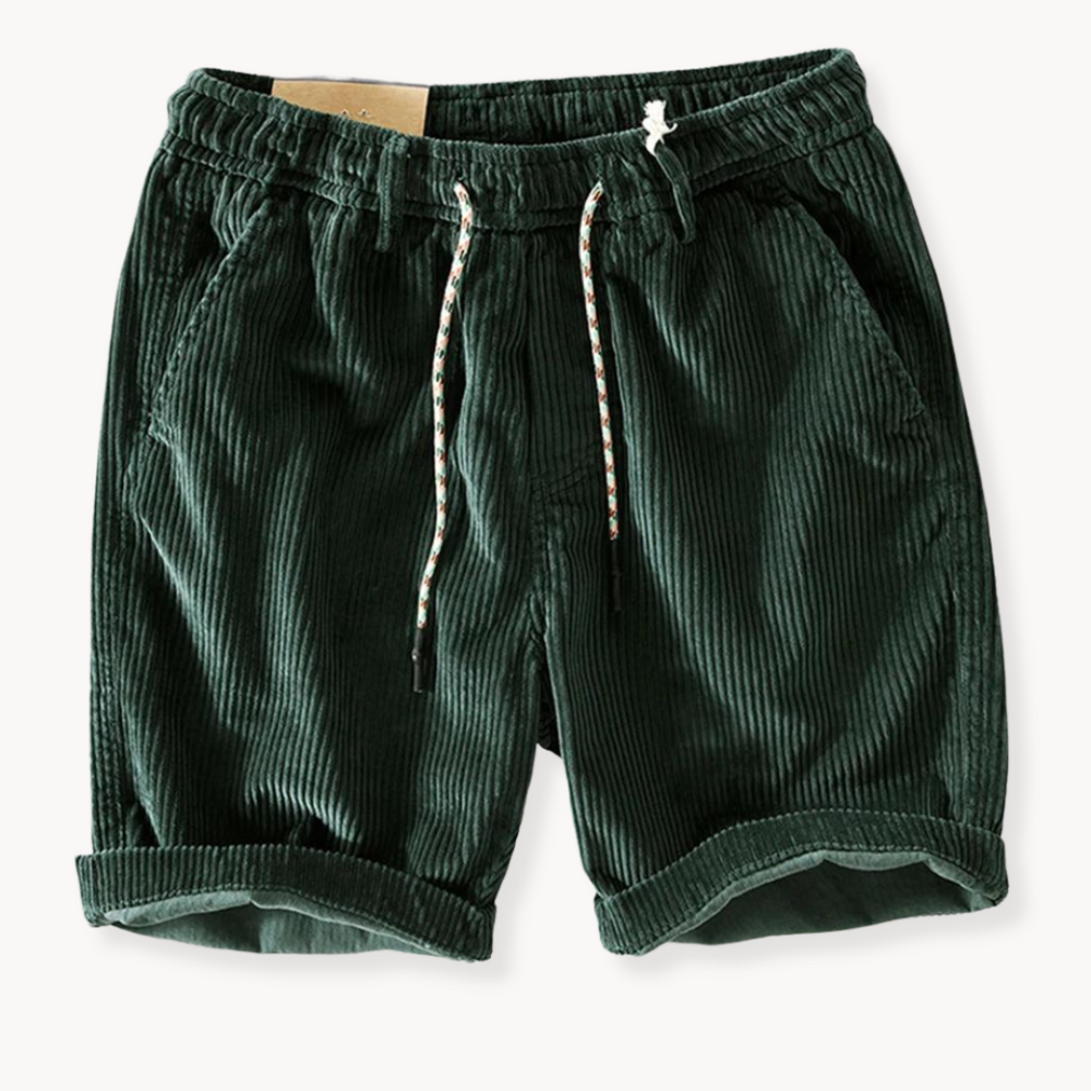 Halsten Loose-Fit Corduroy Stretch Casual Summer Shorts
