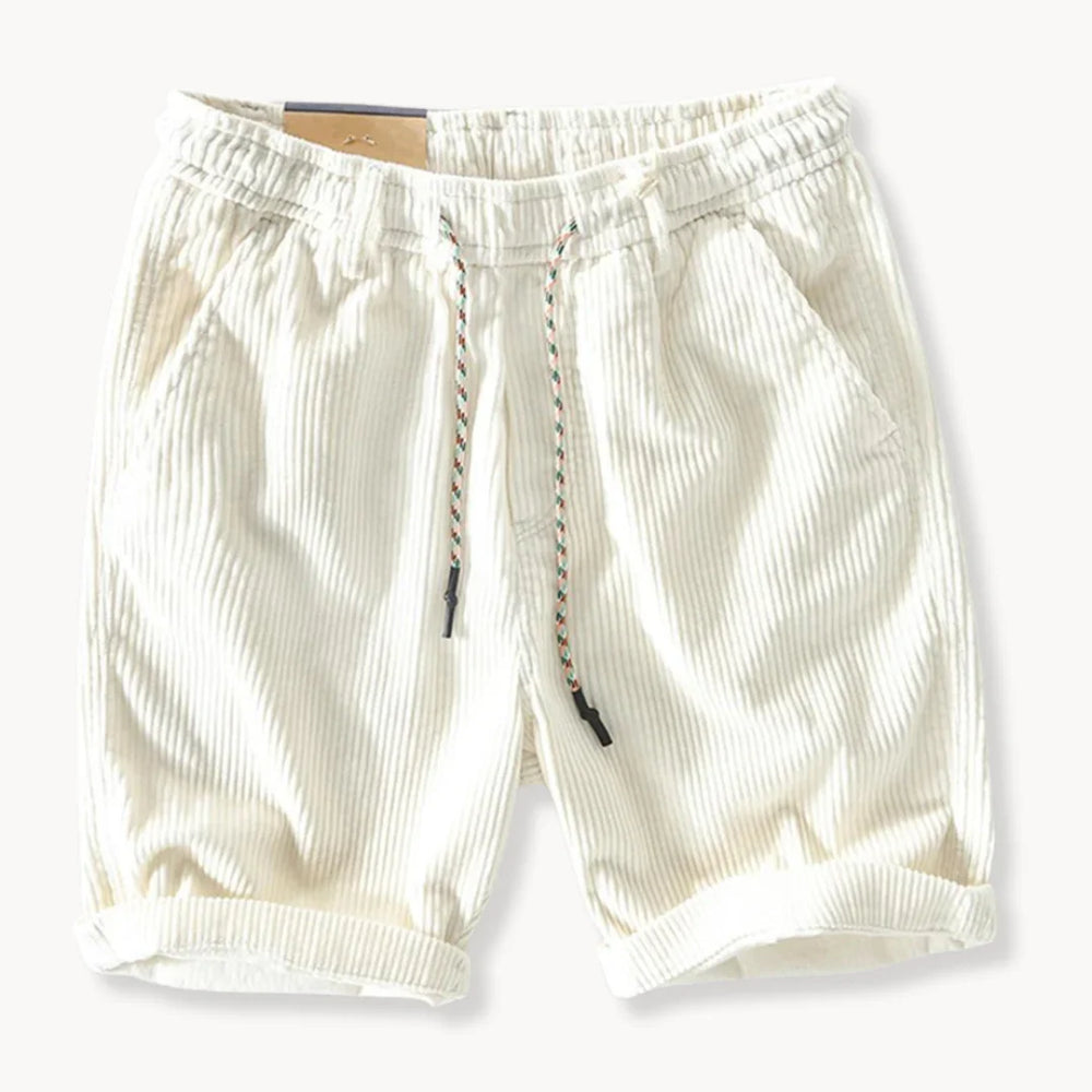 Halsten Loose-Fit Corduroy Stretch Casual Summer Shorts