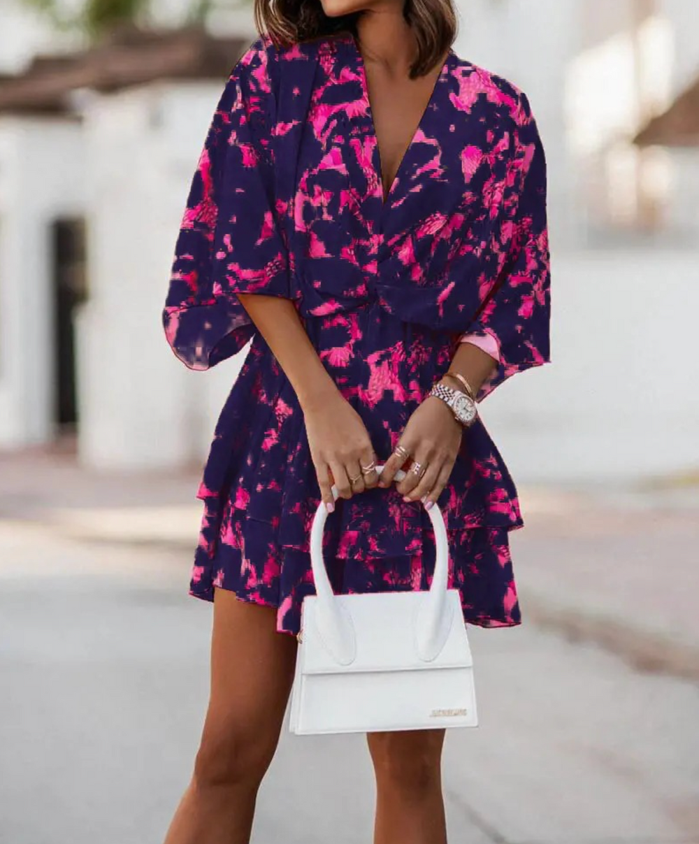 Valeria Boho Floral Mini Dress