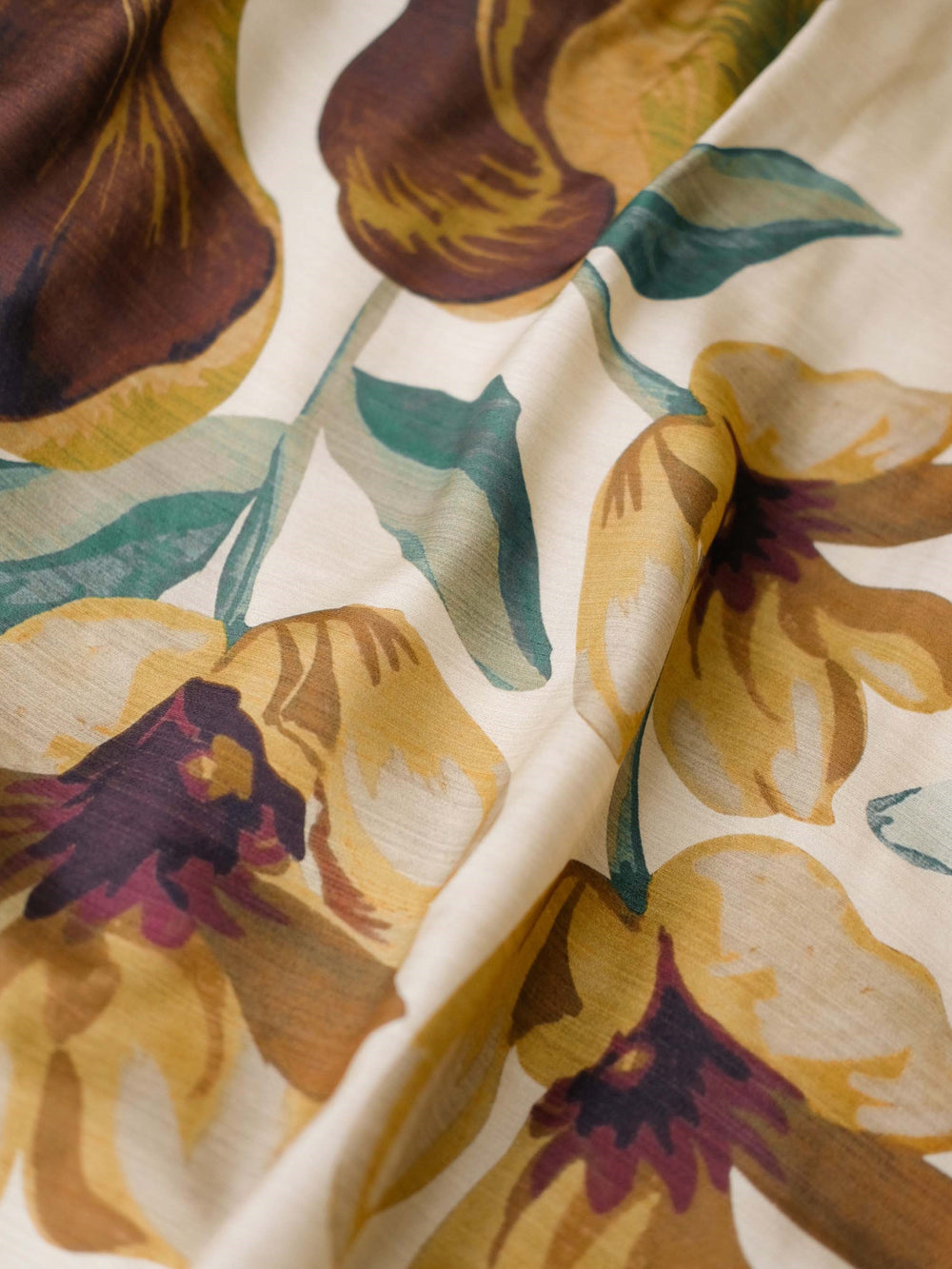 Botanical Print Puff-Sleeve Lined Maxi Dress for Events