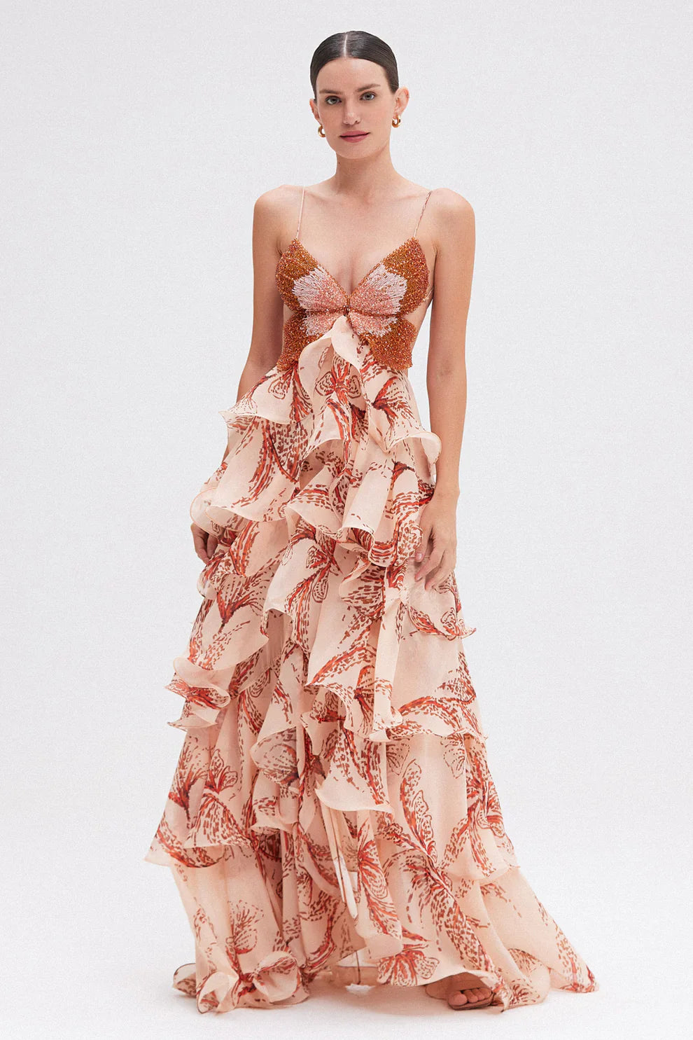 Isalina Ruffle Midi Dress