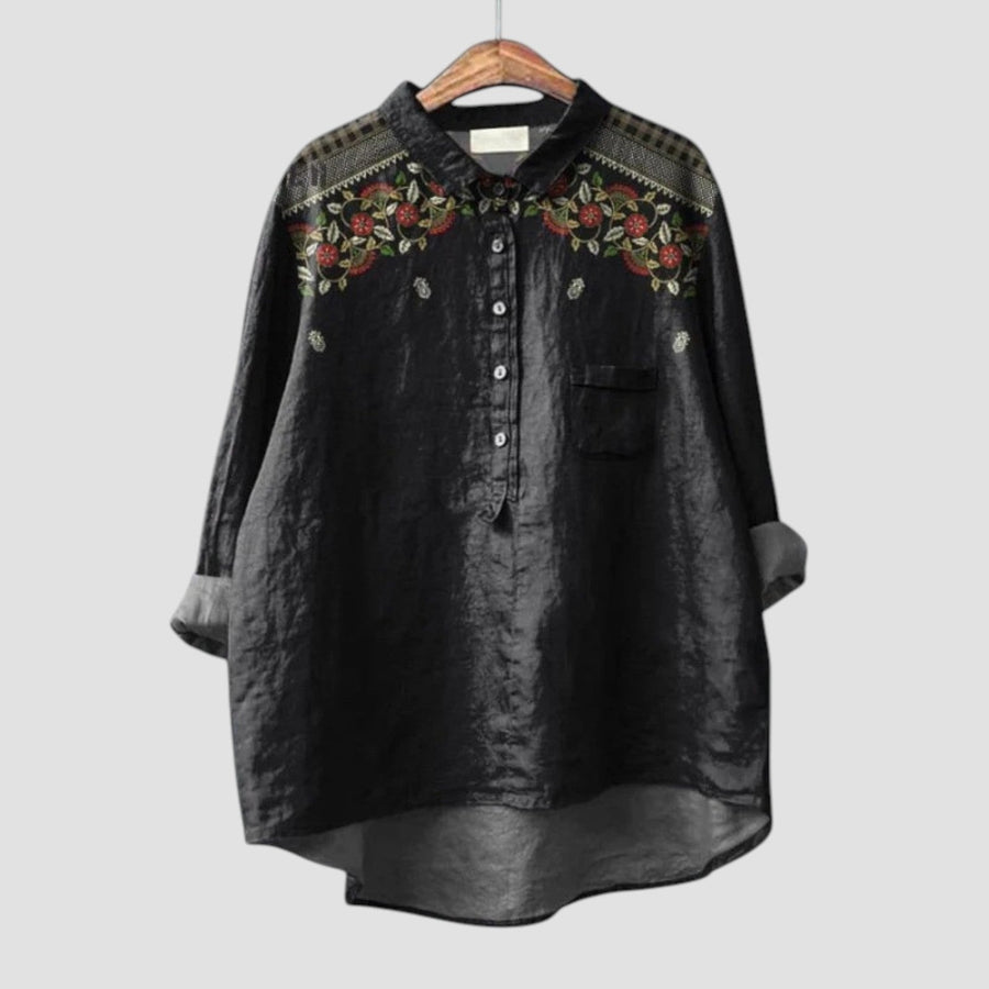 Carina Bold-Print Shirt for Effortless Style