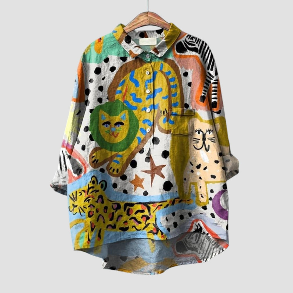 Celestina Printed Cotton Shirt for Casual and Office Wear
