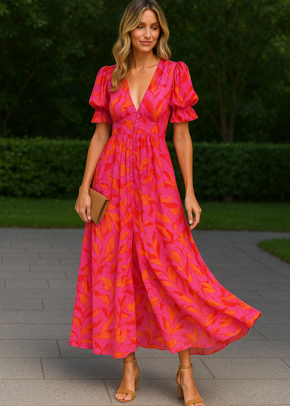Fleur V-Neck Maxi Dress