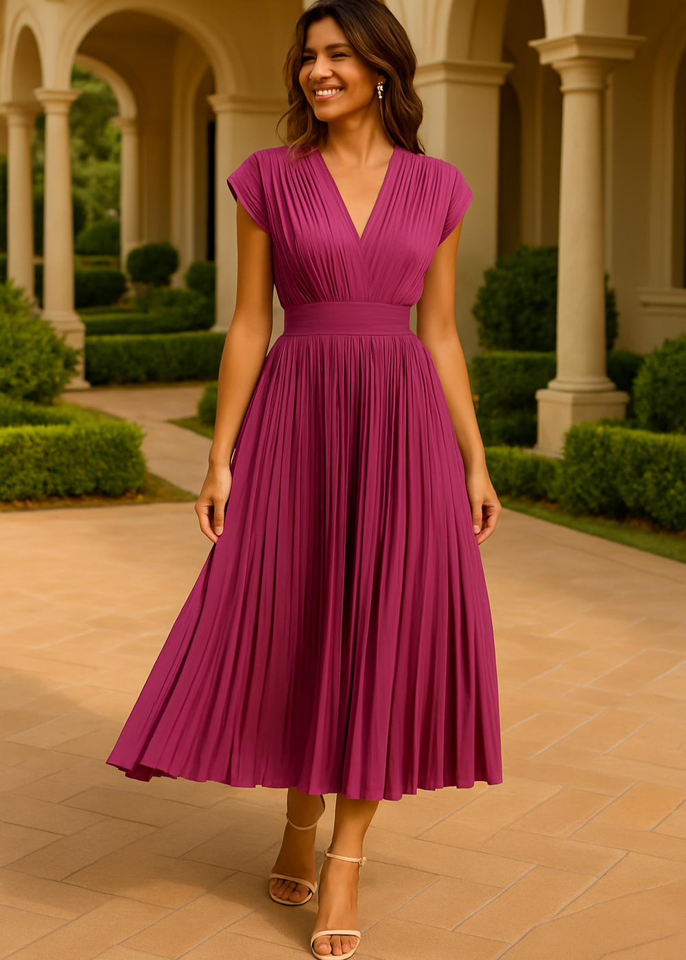Elvira Pleated Summer Dress