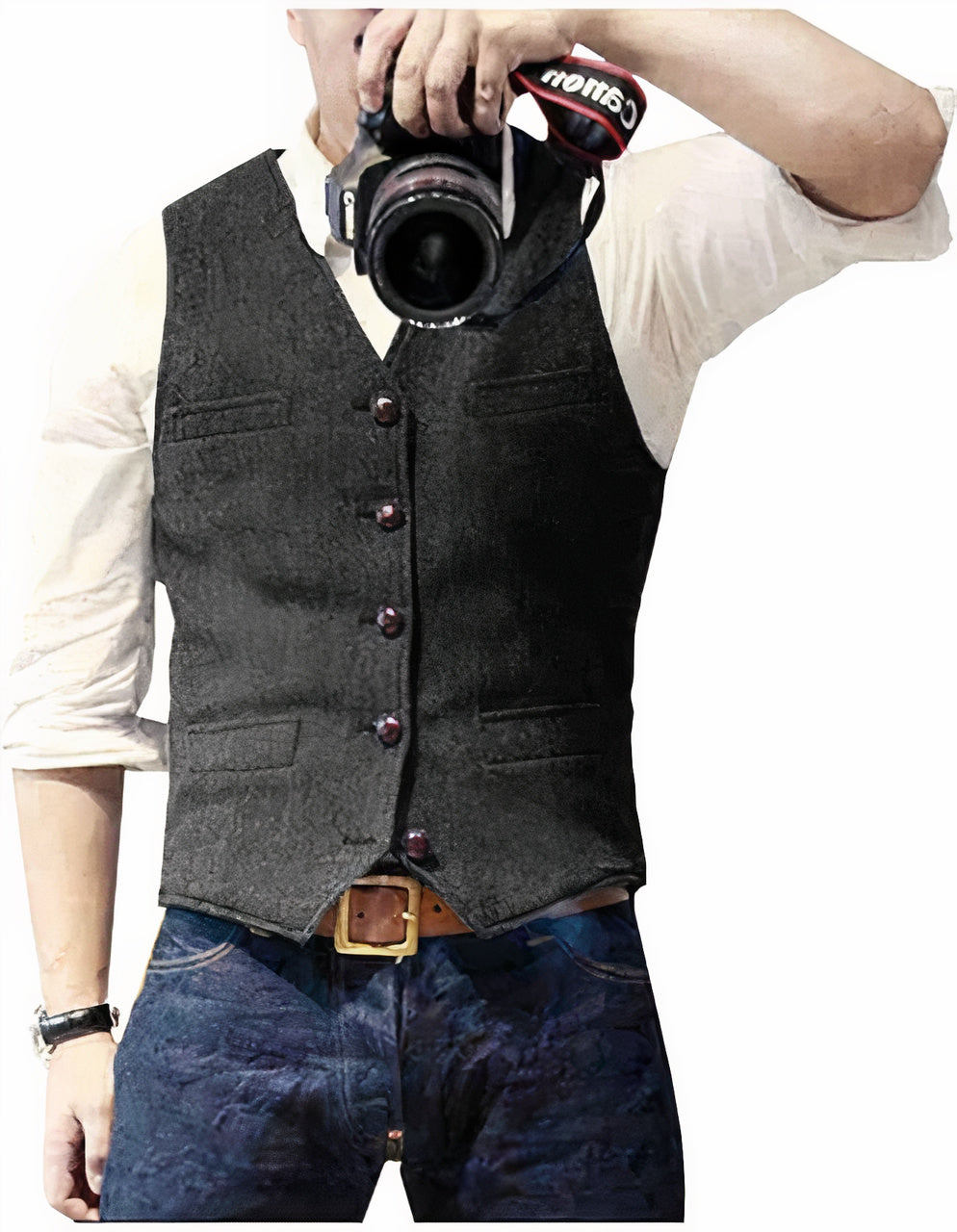 Marlowe Herringbone Tweed Vest