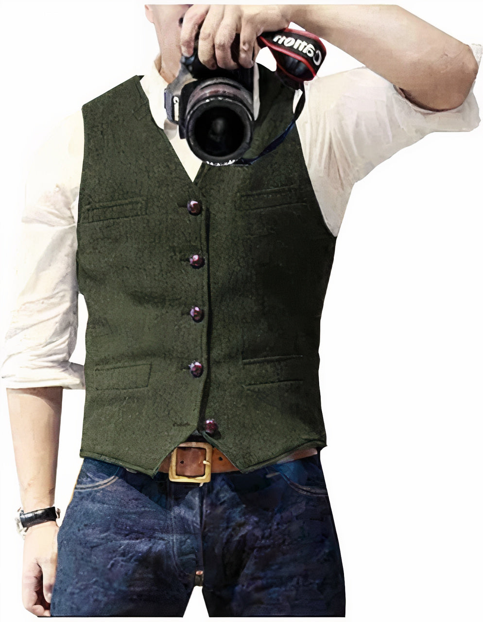 Marlowe Herringbone Tweed Vest