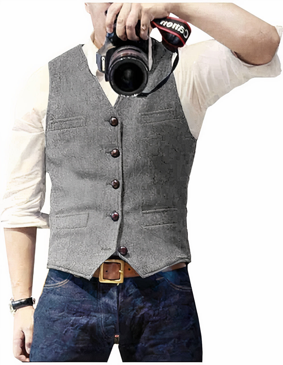 Marlowe Herringbone Tweed Vest
