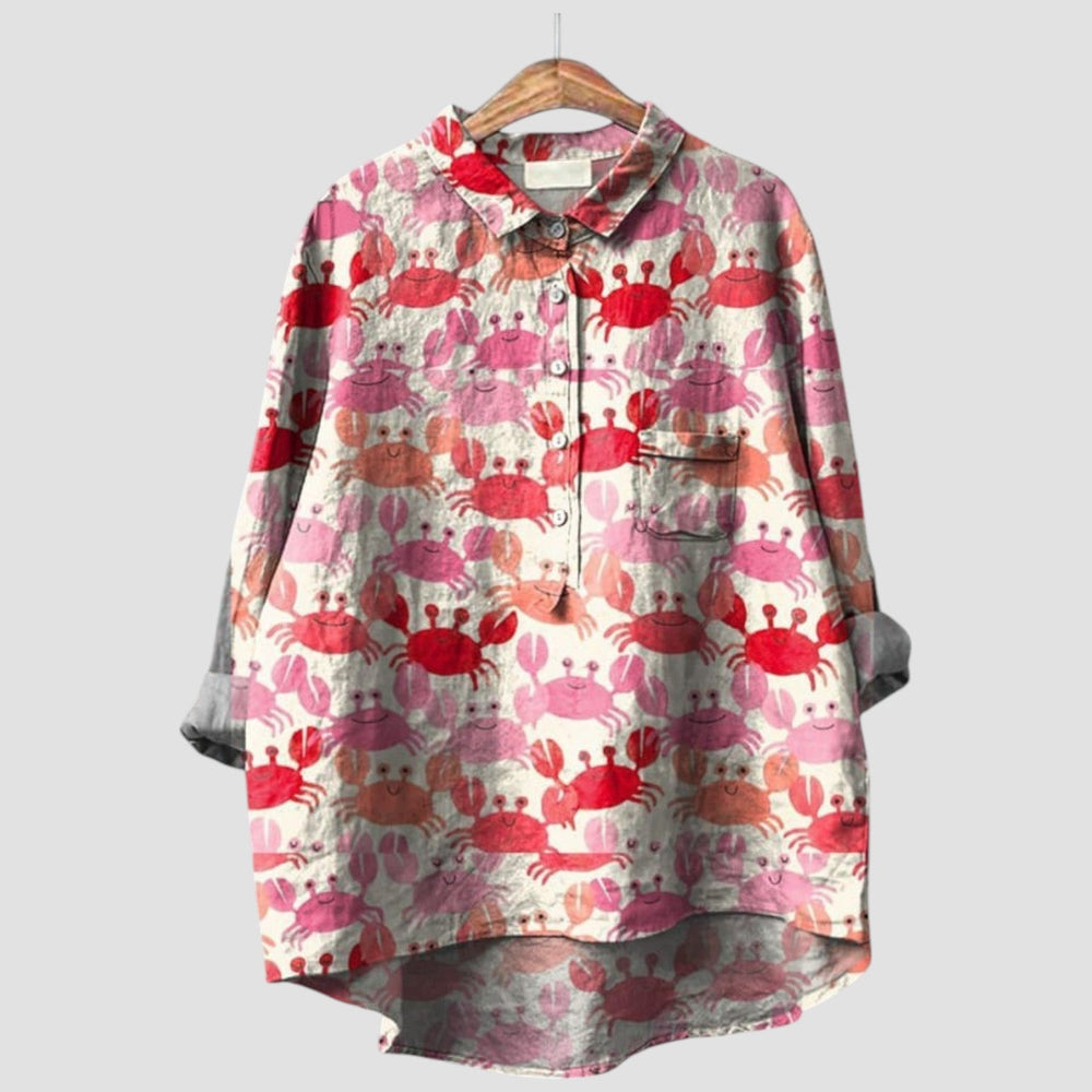 Fioretta Bold Print Button-Up Shirt for Any Occasion