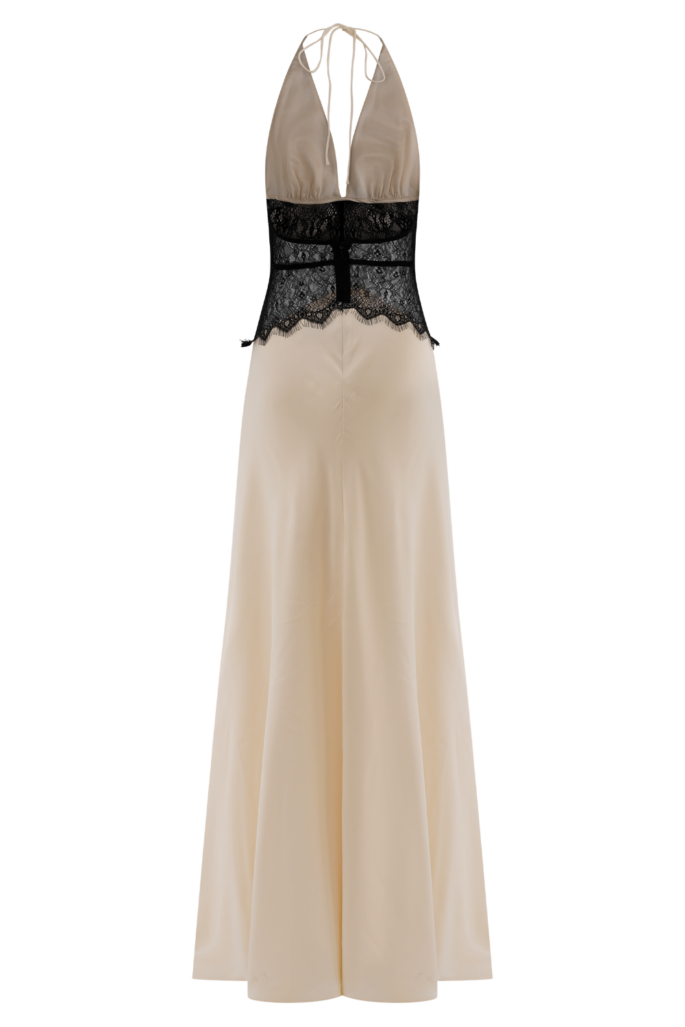Tavira Satin Maxi Dress with Lace Corset