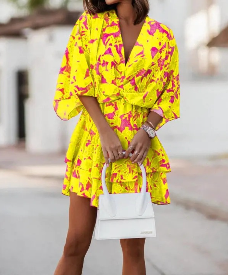Valeria Boho Floral Mini Dress