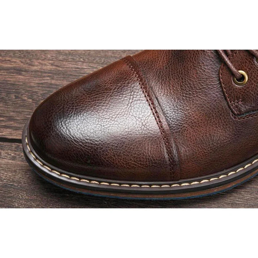 Ravanelli Premium Buffalo Faux Leather High-Top Boots