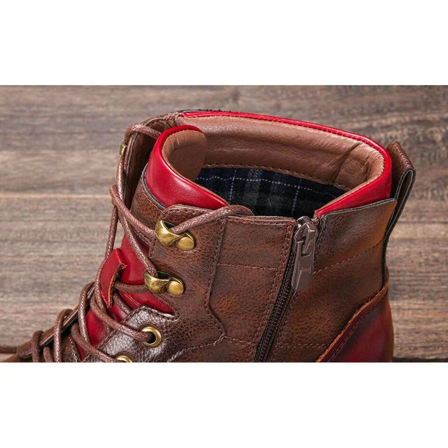 Ravanelli Premium Buffalo Faux Leather High-Top Boots