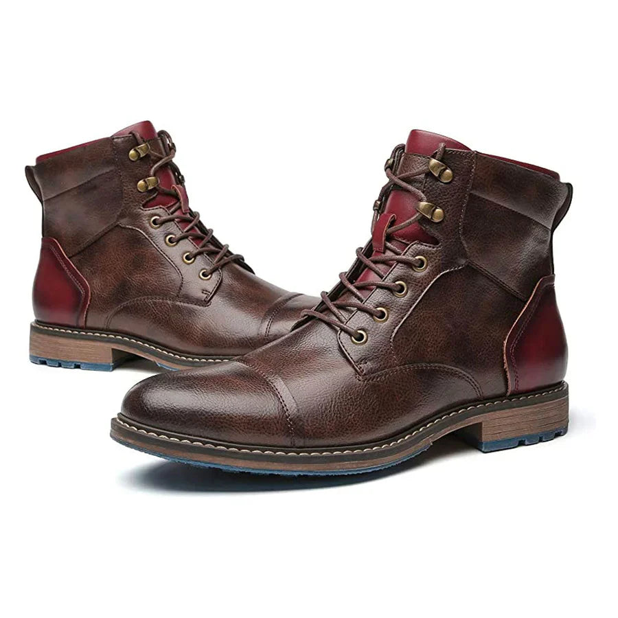 Ravanelli Premium Buffalo Faux Leather High-Top Boots