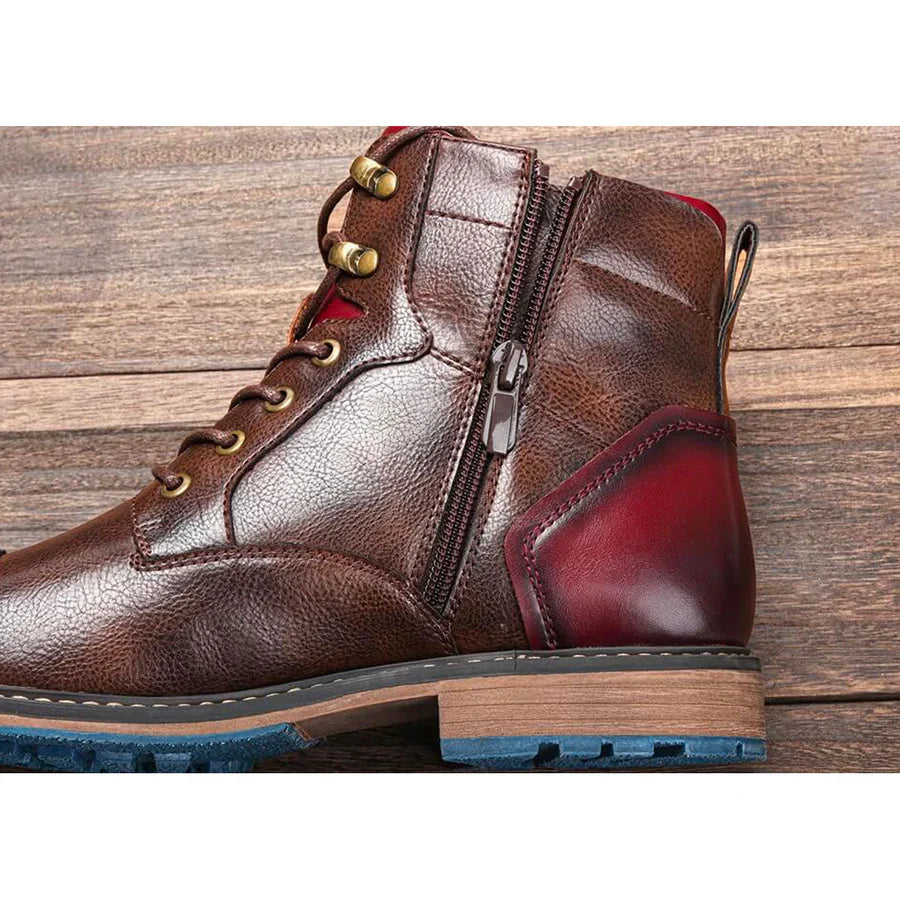 Ravanelli Premium Buffalo Faux Leather High-Top Boots
