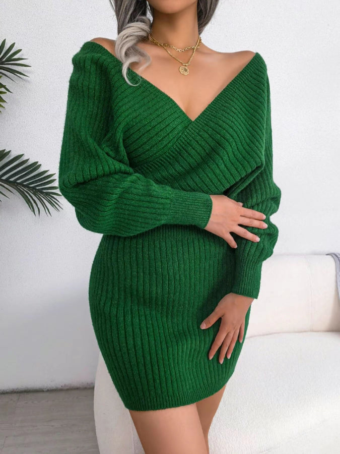 Chloe V-Neck Knit Dress