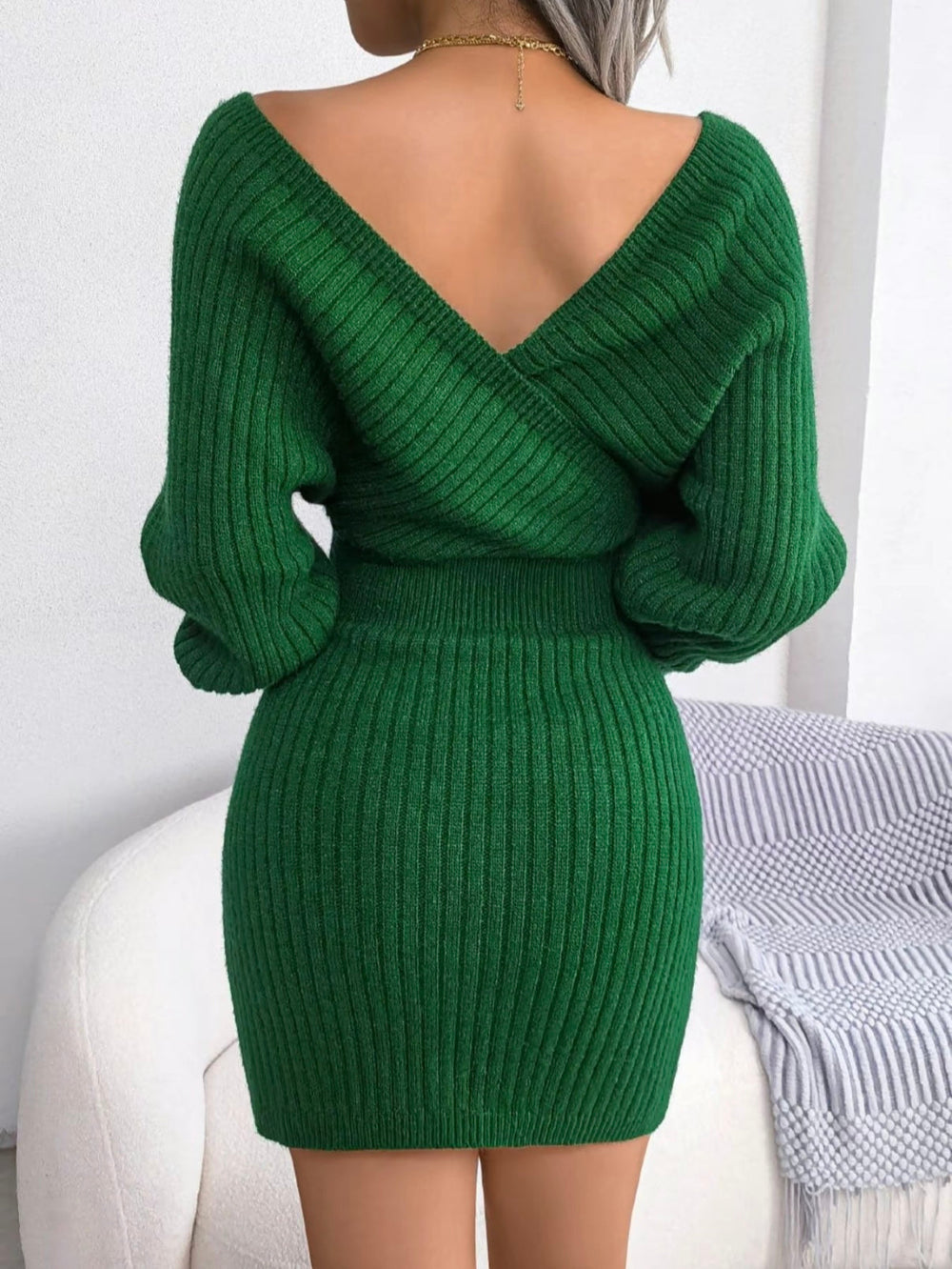 Chloe V-Neck Knit Dress