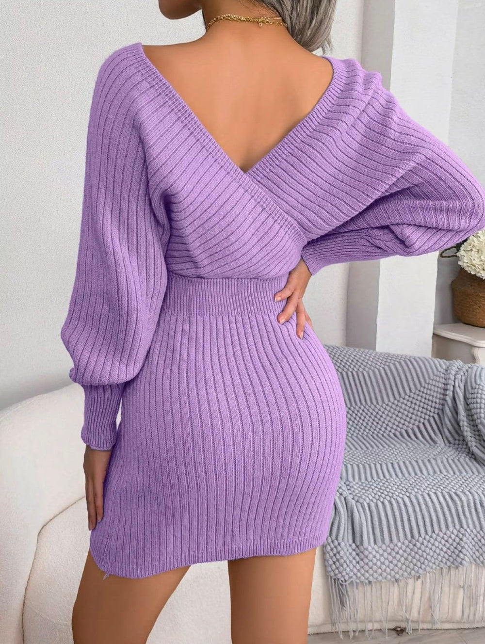 Chloe V-Neck Knit Dress