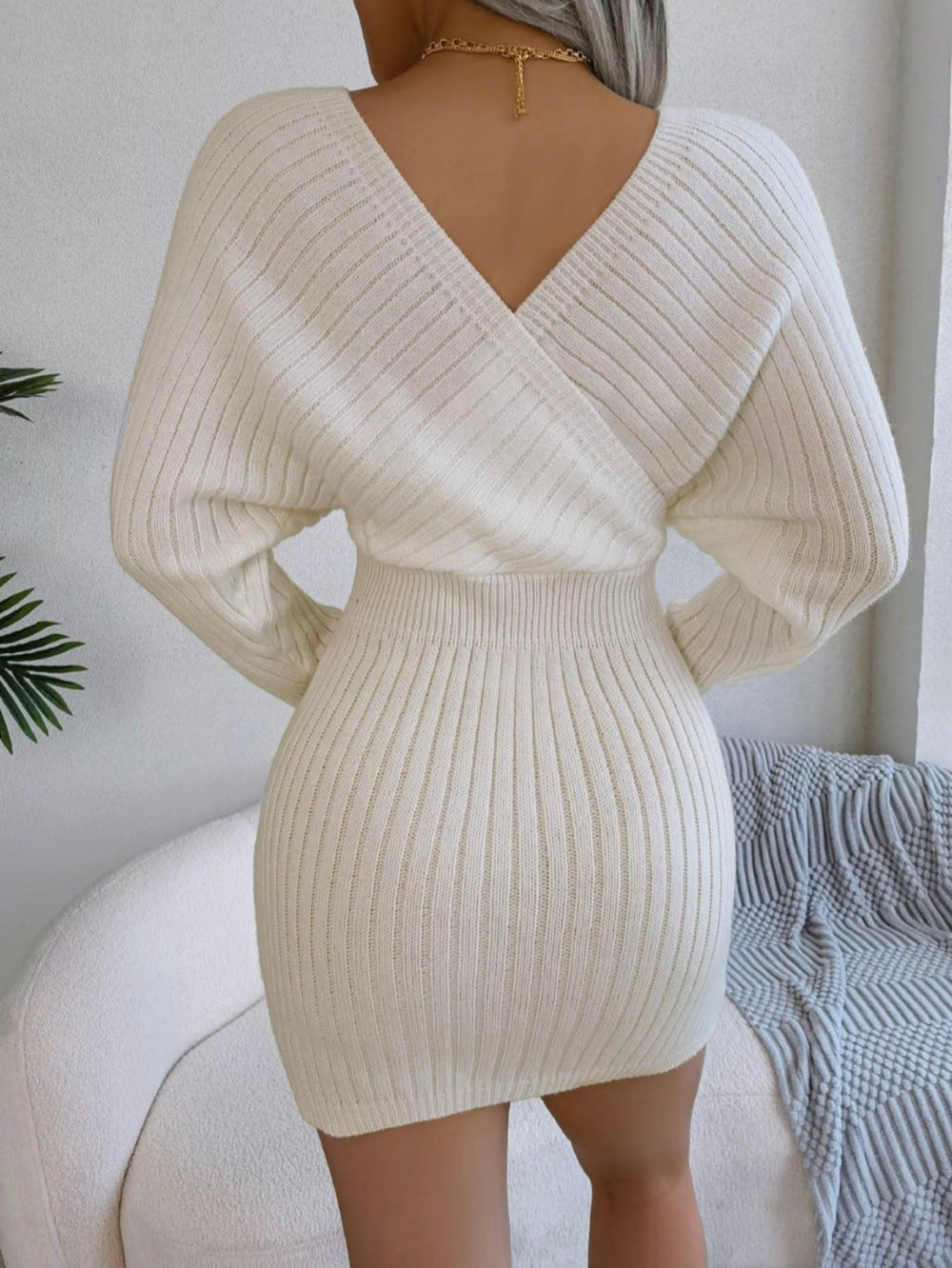 Chloe V-Neck Knit Dress