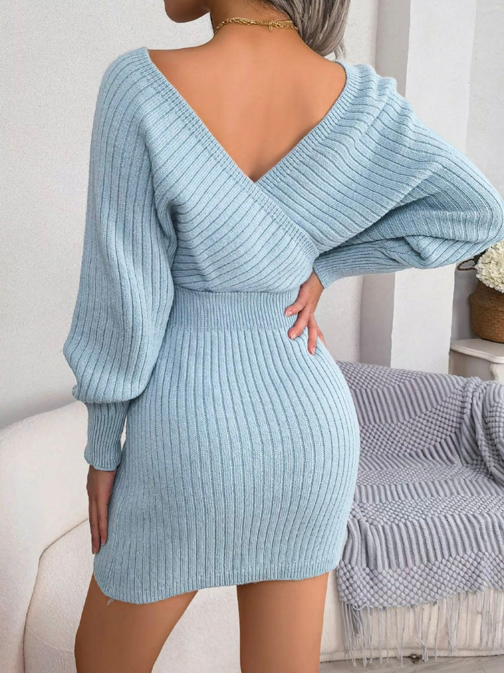 Chloe V-Neck Knit Dress