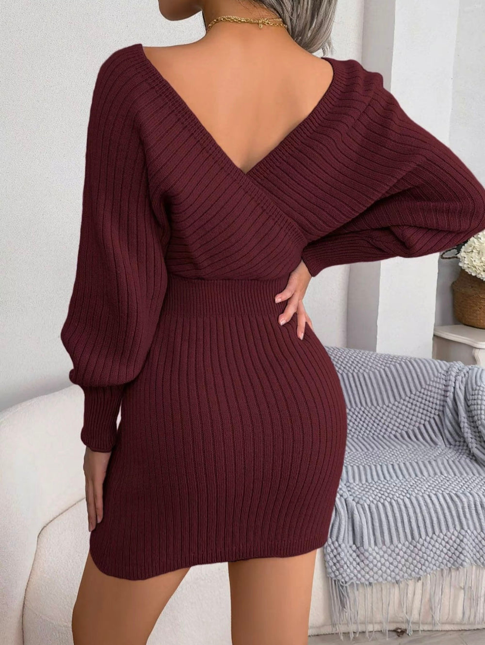 Chloe V-Neck Knit Dress