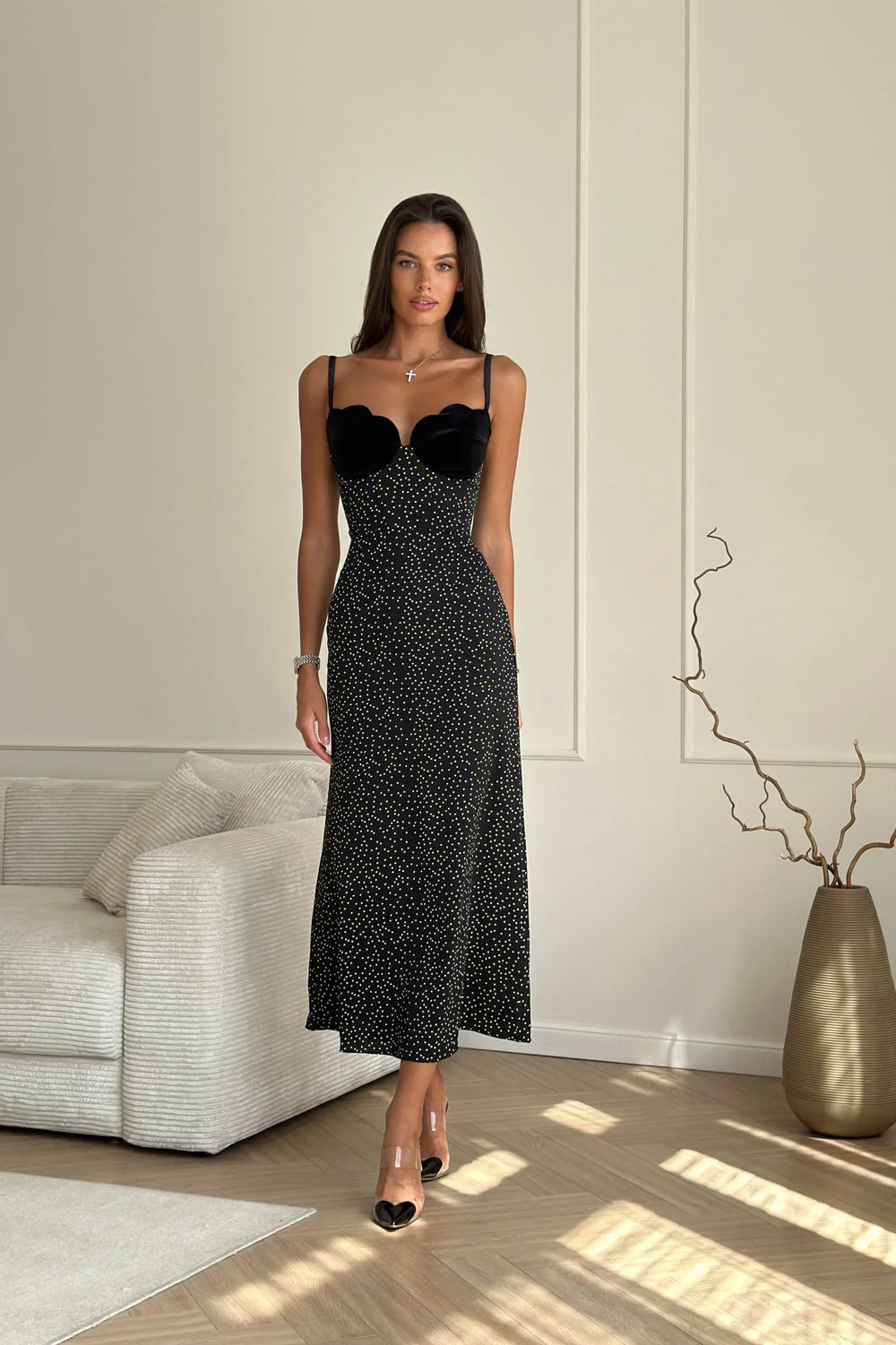 Kameron Satin Slip Midi Dress