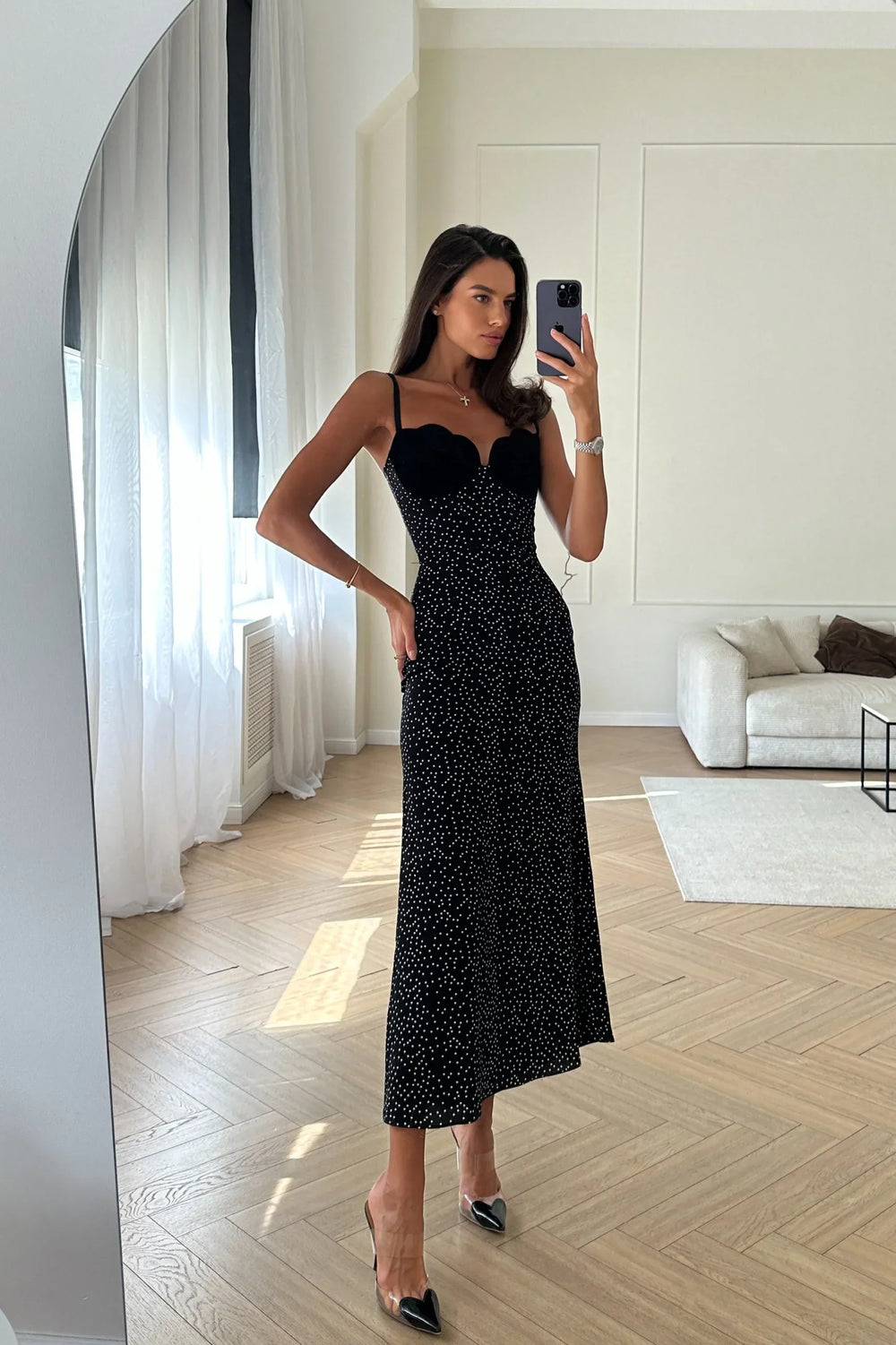 Selina Satin Slip Midi Dress