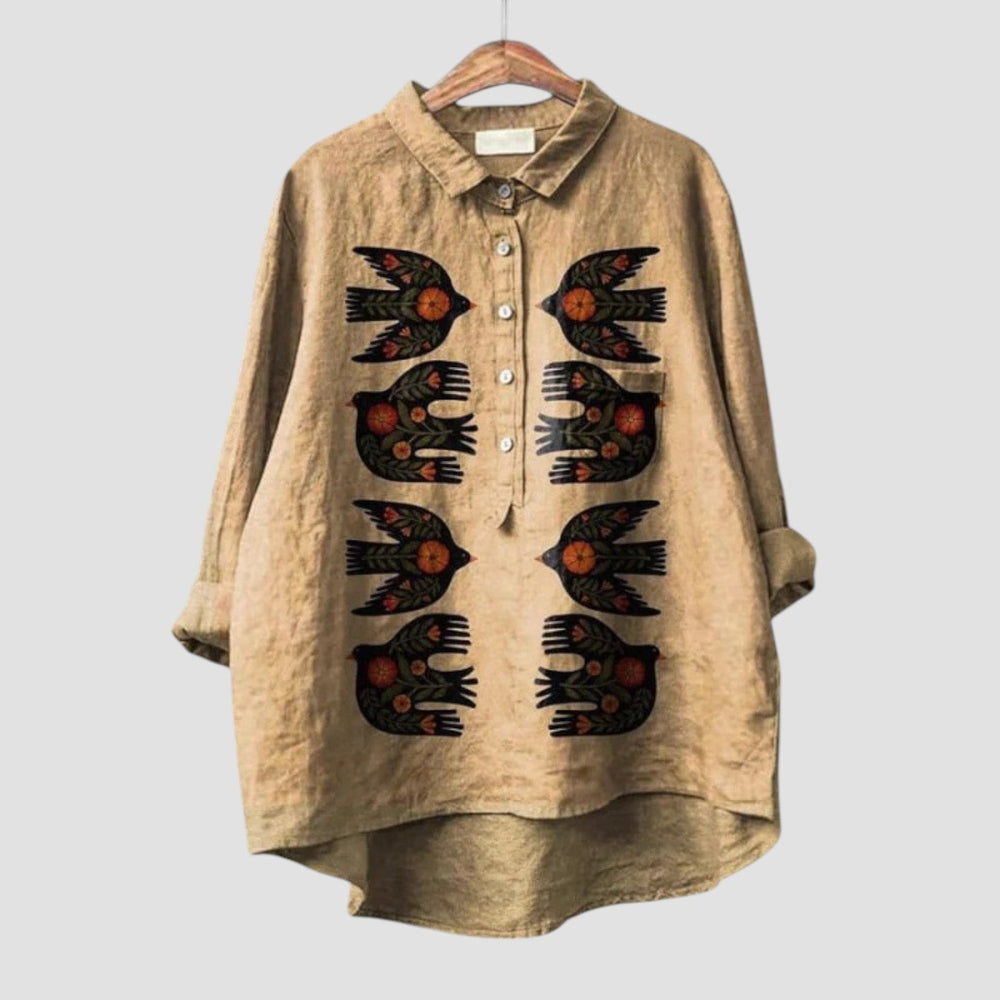 Isotta Bold Printed Button-Front Shirt for Everyday Style