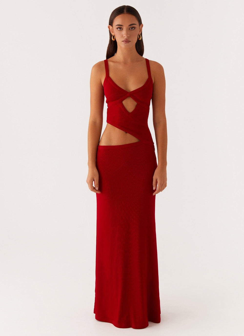 Veltrixon Knit Maxi Dress with Cut-Outs for Summer Nights