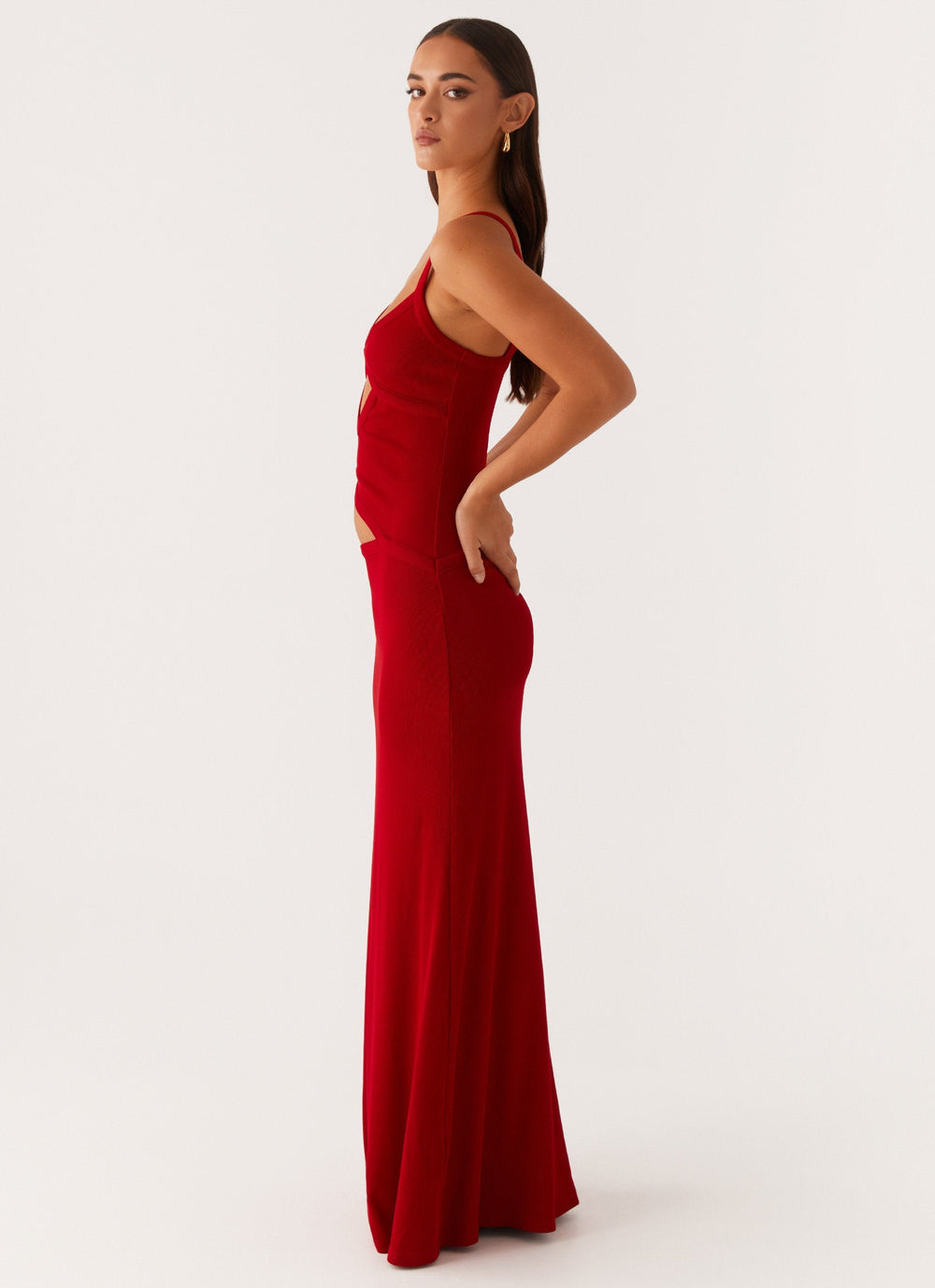 Veltrixon Knit Maxi Dress with Cut-Outs for Summer Nights