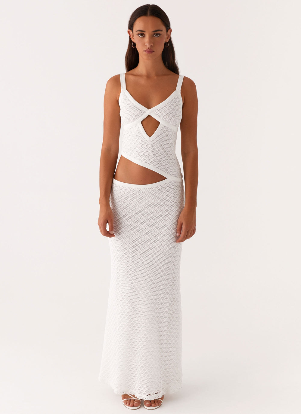 Veltrixon Knit Maxi Dress with Cut-Outs for Summer Nights