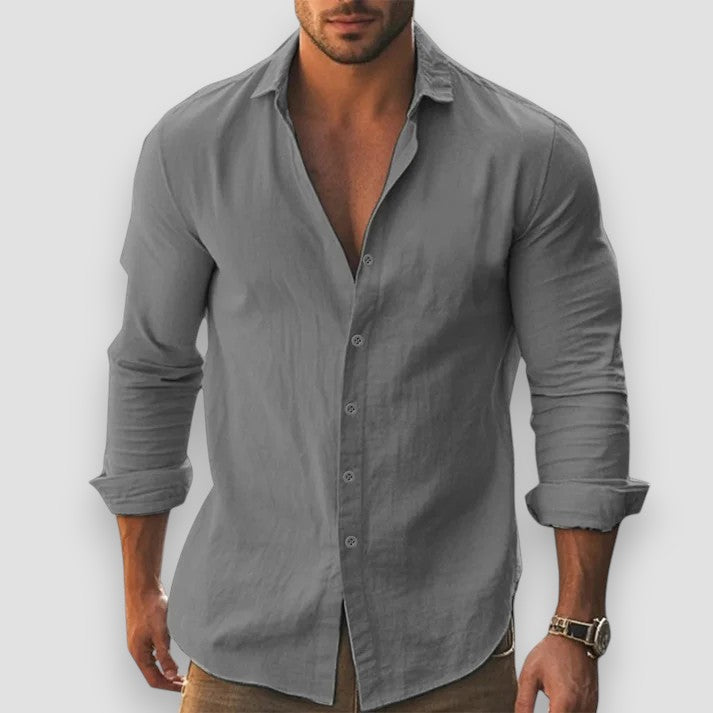 Jonathan Lightweight Long-Sleeve Cotton-Linen Shirt