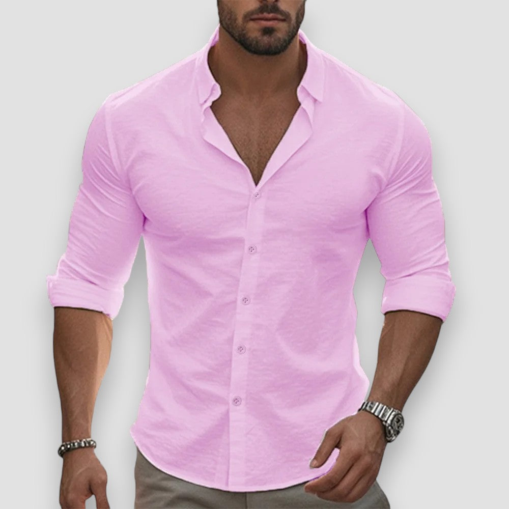 Jonathan Lightweight Long-Sleeve Cotton-Linen Shirt