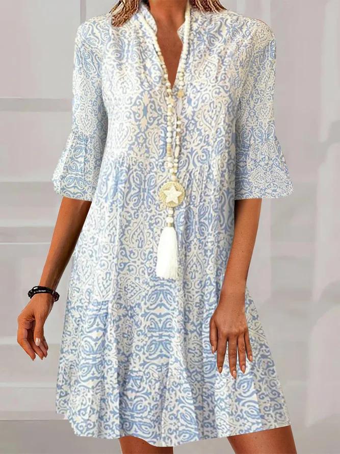 Silvia Vintage Print Mini Dress