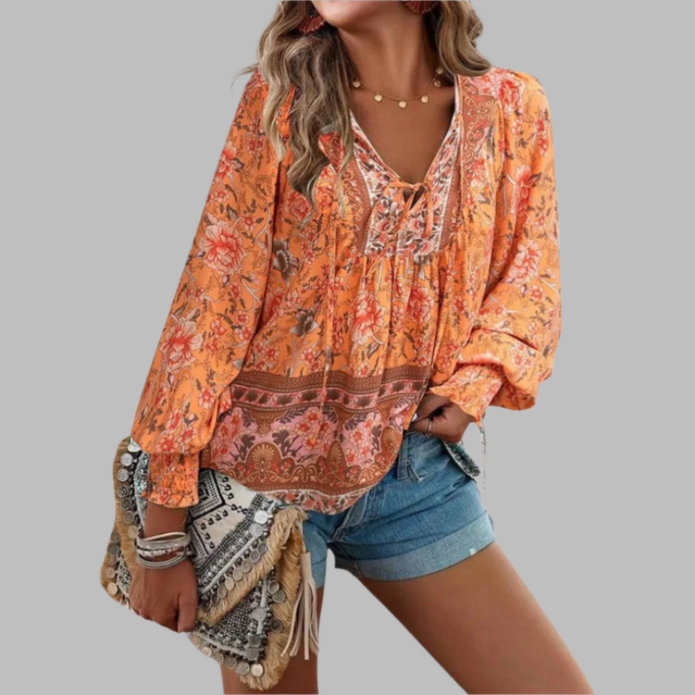 Mandy Boho Top Floral Print