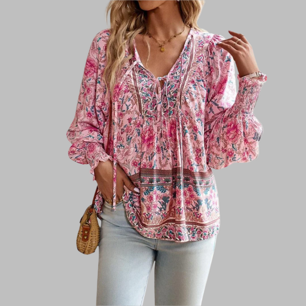 Mandy Boho Top Floral Print