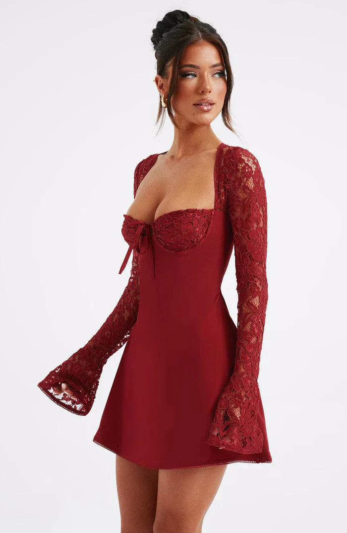 Qiana Ruched Mini Dress