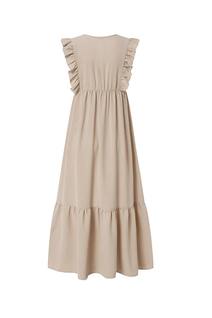 Blanca Lace V-Neck Ruffle Maxi Dress for Occasions