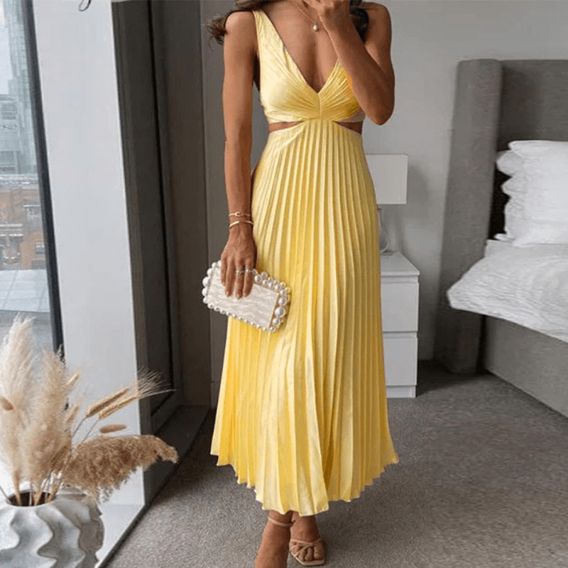 Pleated Maxi Dress for Special Occasions