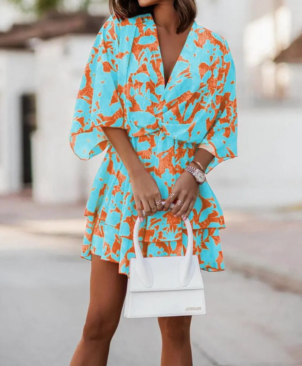 Valeria Boho Floral Mini Dress