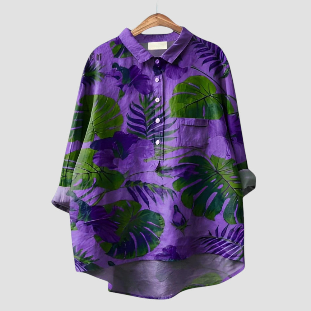 Loredana Statement Pattern Designer Button Shirt for Women