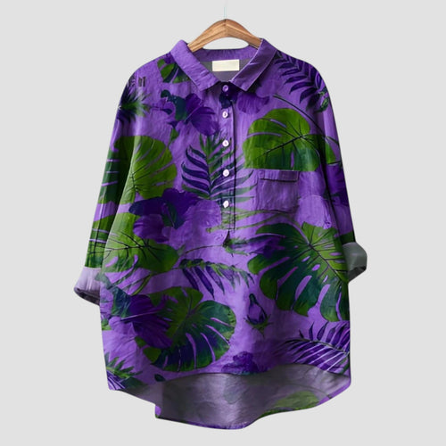 Loredana Statement Pattern Designer Button Shirt for Women