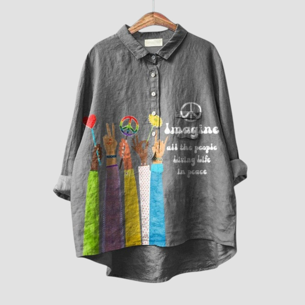 Nella Bold Printed Button-Front Shirt for Everyday Style