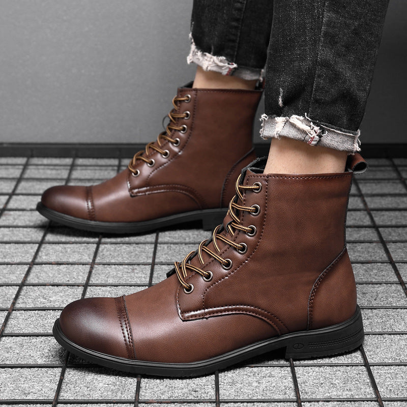 Mateo Faux Leather Cushioned Rubber Sole Ankle Boots