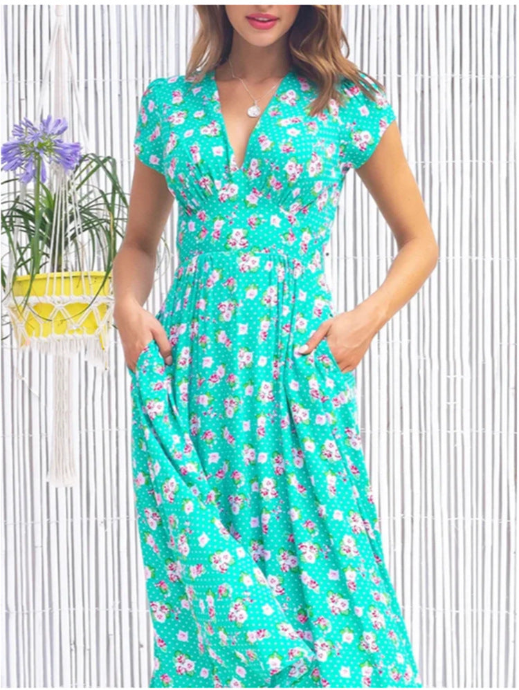 Lunissa Chic Button Midi Dress