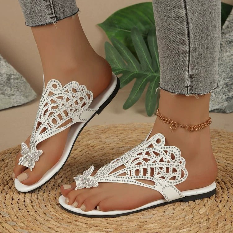 Ellie Faux Leather Cushioned Comfort Slide Sandals